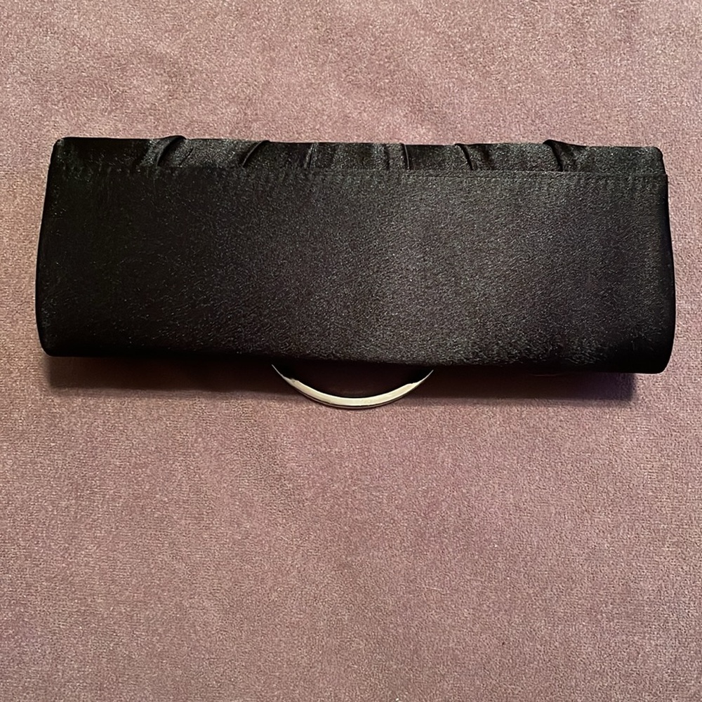 Bijoux Terner black satin clutch with rhinestones like new! - Picture 3 of 15